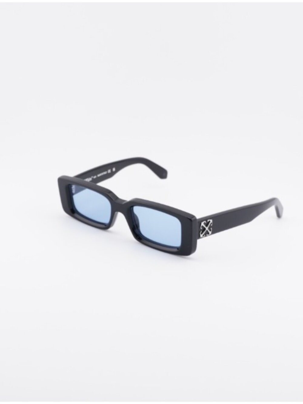 Off-White OERI127 ARTHUR 1040 Sunglasses Black Rectangle Frame, Blue Lenses